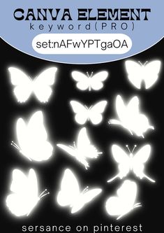 white butterflies on black background with text that reads, sersance on pinterest