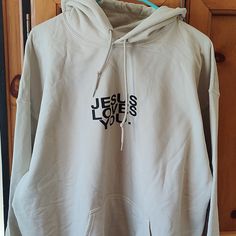 This Is The Highly Sought After Jesus Loves You Check Front For Good News Sand Colored Hoodie It Is Brand New! So Soft. Arm Head To Armpit Measures 25.5 Inches Jesus Loves You Shirt, Jesus Clothes, Random Facts, Jesus Loves You, Sand Color, Jesus Loves, Christmas Wishlist, Colorful Hoodies, Christmas List