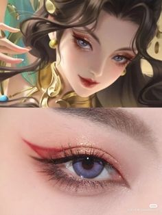 Ghibli Makeup, Makeup Asiatico, Douyin Make Up, Anime Eyes Makeup, Doll Eyes Makeup, Mekap Mata