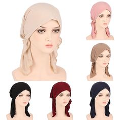 Season:Summer,Spring; Gender:Women's; Quantity:1 pcs; Style:Simple; Occasion:Home,Daily; Material:Polyester; Function:Casual; Pattern:Solid / Plain Color; Listing Date:07/19/2022; Type:Turban Hijab Hat, Wrap Head Scarf, Inner Hijab, Crochet Turban, Crochet Hat For Beginners, Crochet Beanie Hat, Crochet Cap, Head Wrap Scarf, Turban Hat