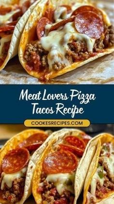 Cheesy Beef Tacos, Meat Lover Pizza Taco, Recipes For Dinner Unique, Meat Lovers Taco Pizza, Ideas For Taco Meat, Dinner Ideas For Meat Lovers, Italian Sausage Tacos