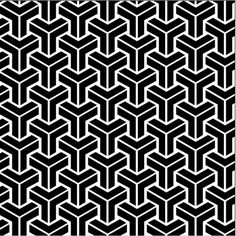 an abstract black and white pattern with intertwined lines in the shape of hexagons