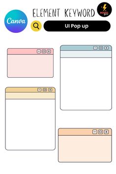 the element keyword ui pop up is shown in three different colors and font options