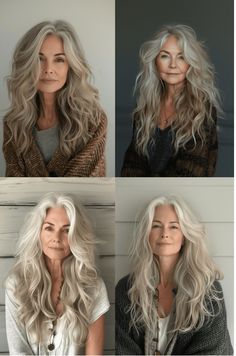 Long Textured Hair, Long Silver Hair, Κούρεμα Bob, Blonde Tips, Old Hairstyles, Fishtail Braid, Gray Hair Highlights