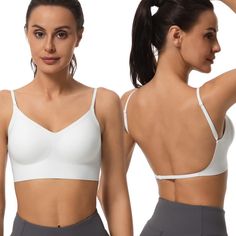 PRICES MAY VARY. 【Comfortable Bra】 : Bras for women smooth and soft to the touch antigravity bra breathable and sweat-absorbing, very durable and stretchable, allowing women to wear light without burden. V-neck and Seamless Paded Design: This removable pads brais is designed with a V neck and seamless, laser cut. Built for low-Impact activity all-day comfort; Next-to-skin without the squeeze. 【Low Back Convertible Straps bralettes】the straps of our seamless bralettes can easy convert to a cross Comfortable Bra, Sports Workout, Padded Bralette, Yoga Dance, Comfortable Bras, Full Coverage Bra, Workout Yoga, Everyday Bra, Support Bras