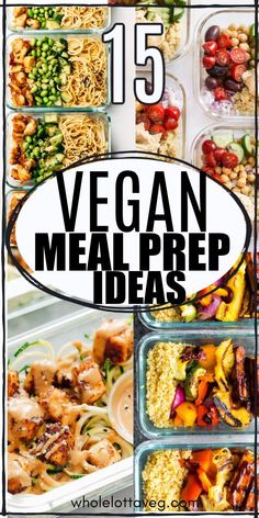 vegan meal prep ideas with text overlay