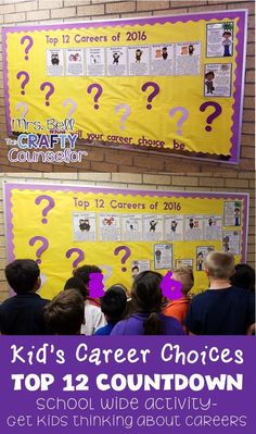 kids's career choices top 12 countdowns for the school wide activity - get kids thinking about career