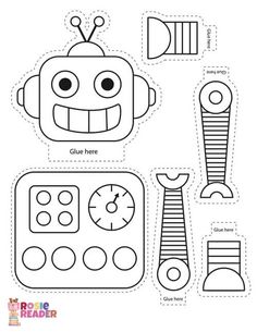 Build-a-Robot - Reading adventures for kids ages 3 to 5 Robot Science Preschool, Robot Template, Robot Worksheets, Make Your Own Robot, 3d Coloring, Robot Activity