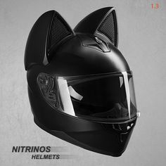 the helmet is designed to look like a cat