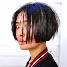 Lip-Length Blunt Stacked Bob Short Bob Haircuts, Trending Haircuts, Natural Hair Color, Short Bob Hairstyles, Hair Today, Pixie Haircut, Hair Dos, Bobs Haircuts, Fine Hair