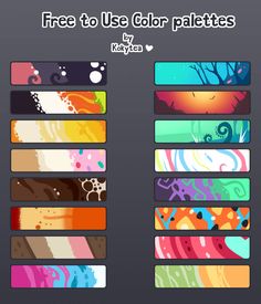 the free to use color palettes are available for all kinds of designs and colors