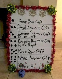 a sign that says keep your gift steal anyone's gift to the last one