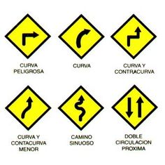 the road signs are clearly visible for all drivers to see in this image, which includes cura y contacur y menor