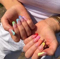 Nails August, Rave Nails, August Nails, Nagellack Trends, Edgy Nails, Smink Inspiration, Simple Acrylic Nails, French Tip Acrylic Nails, School Nails