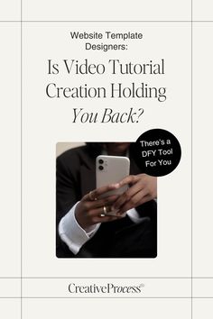 a person holding a cell phone with the text, is video tutor creating you back?