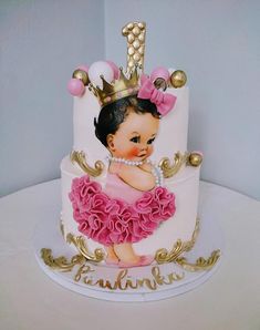 1 year cake for a little girl