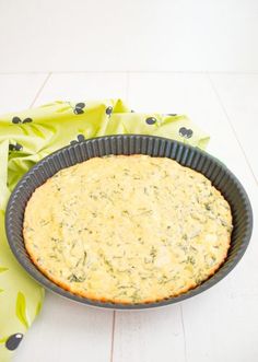 a quiche in a pan on a table