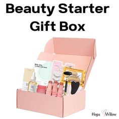 WORLDWIDE SHIPPING Beauty Starter Gift Boxes are now available!! Perfect for yourself or as a gift to another special person. The box is available in currently only available in medium size and you will get a variety of different items that will fill the box.  See more details below and please note that items included are also based on the value of each product included. 💜 Medium Box- Will contain roughly up to 10 items randomly chosen. 💜 Just some items to name and please note it is subject t Eye Mask Makeup, Ice Roller, Makeup Gift Sets, Makeup Box, Makeup Gift, Lip Mask, Beauty Blender, Eyebrow Pencil, Gift Sets