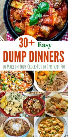 30 easy dump dinners to make in your crock pot instant pot