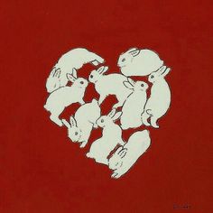 an image of rabbits in the shape of a heart