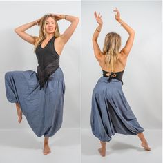 Genie Trousers, Harem Pants, Baggy Hippie Trousers, Mens Festival Wear, Unisex, Parachute, Aladdin, Thai, Pantaloons, Yoga, Ekeko Crafts,  Embrace comfort and style with our dreamy cotton harem pants! These versatile pants are perfect for any occasion, from relaxing at home to dancing the night away at a festival. Crafted from soft, breathable cotton, they offer ultimate comfort and freedom of movement. These trousers come in one adjustable size and are very stretchy on the waist. They fit from Stretch Wide-leg Harem Pants In Hippie Style, Mens Festival Wear, Hippie Stretch Wide-leg Harem Pants, Baggy Wide-leg Harem Pants For Meditation, Tie-dye Hippie Harem Pants For Festivals, Non-stretch Cotton Patchwork Harem Pants, Genie Pants, Cotton Harem Pants, Fun Buns