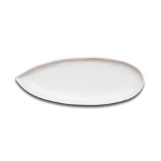 a white oval plate on a white background