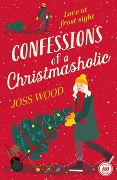 a book cover with a woman carrying a christmas tree