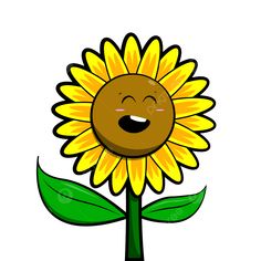 a cartoon sunflower with a happy face