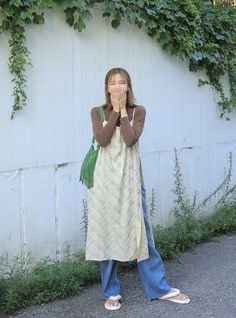 Casual White Dress Outfit, Maxi Dress Outfit Ideas, Stylenanda Fashion, Dress Over Jeans, Midi Dress Outfit, Dress Over Pants, Everyday Fashion Outfits, After Life, Japanese Street Fashion