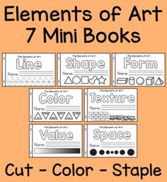 the elements of art 7 mini books cut - color - staple for children to use