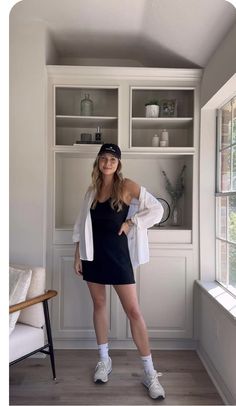 Athletic Dress Outfit Styled, Spring Athletic Outfits, Style For Short Women, Tennis Dress Outfit, August Outfits, Athleisure Outfits Summer, Nyc Summer