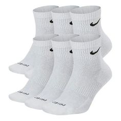 Nike Unisex Everyday Plus Cushioned Sock 6 Packs White SX6899-100 (Couple/Logo Pattern) Nike White Socks, Tall White Nike Socks, White Nike Socks Aesthetic, Pack Of Nike Socks, White And Black Nike Socks, Black Nike Socks, White Nike Socks Pack, White Nike Socks, Freshman Outfits