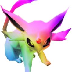 an animated image of a pink and green pokemon