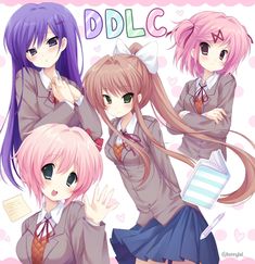 @Bonnybel_ on X Monika Fanart Ddlc, Ddlc Monika Fanart, Monika And Natsuki, Sayori Ddlc Fanart, Natsuki Ddlc Fanart, Monika Ddlc Fanart, Natsuki Fanart, Kawaii Widgets, 2000s Pictures