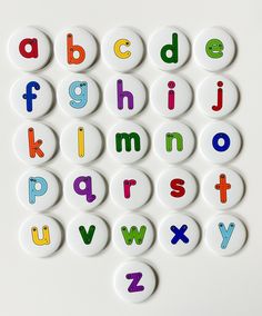 Handmade Alphabet Magnets Lowercase letters 📏Size 2.25 inch circles - perfect size for little hands Guides to teach little fingers how to trace each letter May also use washable marker to trace letter and then erase. Vibrant colors ♥️ ❌ No small magnets that are choking hazards for children Practice Tracing, Alphabet Magnets, Washable Markers, Small Magnets, School Items, Lowercase A, Lower Case Letters, Letter Size, Alphabet