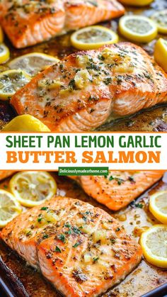 Dive into this delicious Baked Salmon with Lemon Butter Cream Sauce! This recipe delivers tender, flaky salmon topped with a rich, creamy lemon butter sauce that enhances the flavors without overpowering them. Perfect for a healthy dinner or special occasion, it's quick to make and packed with omega-3 fatty acids. Ready to impress your family or guests? Save this pin and try it tonight! Salmon Recipes Baked Lemon Garlic, Easy Salmon Oven Recipes, Salmon Family Dinner, Healthy Easy Dinner Recipes For One, Easy Salmon Baked Recipes, Quick Healthy Dinner Recipes For Two, Salmon And Lemon Recipes, Easy Delicious Salmon Recipes, Recipes For Baked Salmon