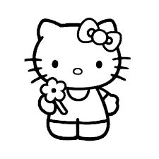 a hello kitty holding a flower in her hand