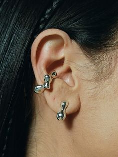 SEEP Ear Cuff Avant Garde Earrings, Silver Ear Stack, Sport Jewelry, Faris Jewelry, Silver Ear Cuffs, Handmade Silver Earrings, Ear Crawler Earrings, Ear Style, Stud Earrings Silver