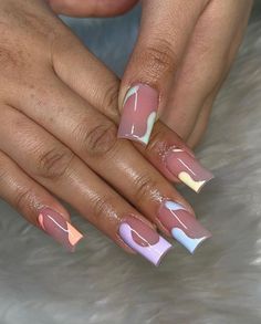 Squared Acrylics, Acrylic Nails Ideas Square, Tapered Square Nails Design, Bad Nails, Nails Collection, Acrylic Ideas, Tapered Square Nails, Square Nail Designs, Tapered Square