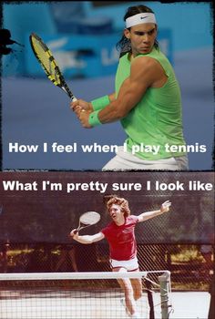 two tennis players, one in green and the other in red