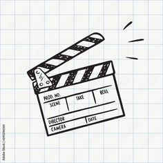 a drawing of a movie clapper