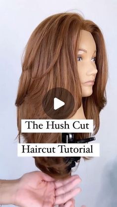 Diy Round Layers Haircut, The Hush Cut, Step Haircut For Medium Hair, Deep U Cut Haircut, Deep U Haircut, Diy Shoulder Length Haircut, Diy Haircut Layers Medium, Hush Cut Hair Medium, Step By Step Haircut