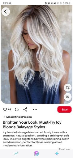 Icy Blonde Balayage, Icy Blonde, Blonde Balayage