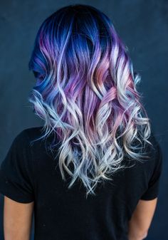 unicorn hair purple Hair Dye Purple, Unicorn Hair Dye, My Little Pony Hair, Holographic Hair, Dark Ombre, Dyed Hair Pastel, Ombre Blond, Semi Permanent Hair Dye