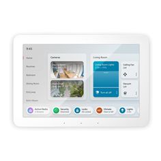 a white tablet with different app icons on the front and back side, displaying information about what it's like