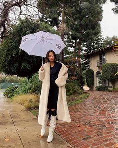 Black Leather Jumpsuit, White Knee High Boots, White Leather Boots, Leather Jumpsuit, Song Of Style, Teddy Coat, White Boots, Outfit Details