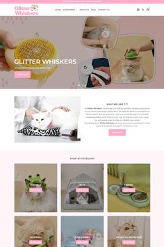 the website is designed to look like it has many different things on it, including cats