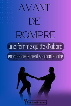 a couple holding hands in front of a purple and blue background with the words, avent de rompree