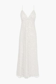 An exquisite white sequin slip dress, adorned with delicate details, radiates refinement and grace, making it the perfect choice for an unforgettable entrance to any formal event. Sequins slip dress White Spaghetti straps Length: 49 1/2" Chest: 16" Waist: 15" Self:100% Polyester Lining:94% Polyester 6% Spandex Hand wash cold with similar colors. Do not tumble dry, iron, or dry clean. Model is wearing a size S Style #: F242D5779 Sparkly White Dress, Slip Dress White, Sequin Slip Dress, White Sequin Dress, White Spaghetti, White Spaghetti Strap, White Slip Dress, Corset Dress Prom, Fitted Wedding Dress