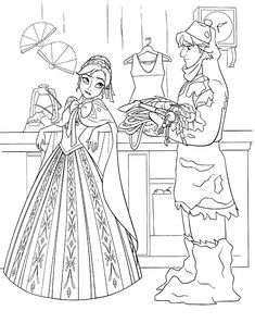 the princess and prince are talking to each other in their kitchen coloring pages for kids